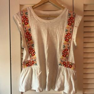 White embroidered top